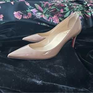 Christian Louboutin Decollete 70 Tan Patent Heels